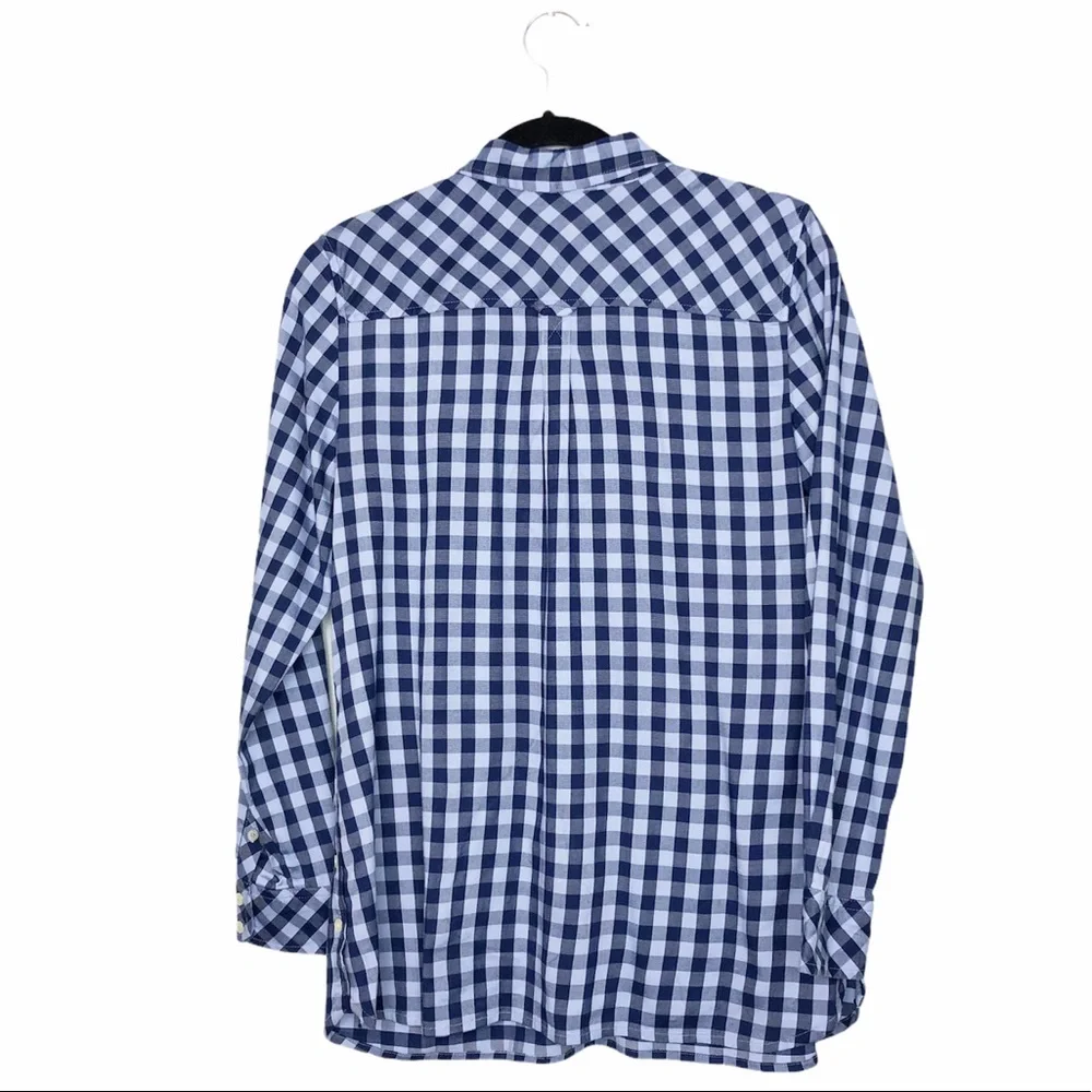 Talbots Gingham Popover Tunic Button Side Blouse - Picture 6 of 16